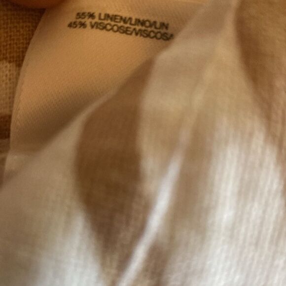 ANNE KLEIN New High Rise Linen Blend Animal Print Belted Shorts Tan White Size S - Picture 4 of 8